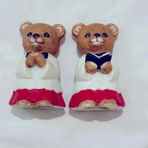 Vintage Homco Christmas Choir Bear Figurine Statues Made in Philippines - Picture 1 of 8